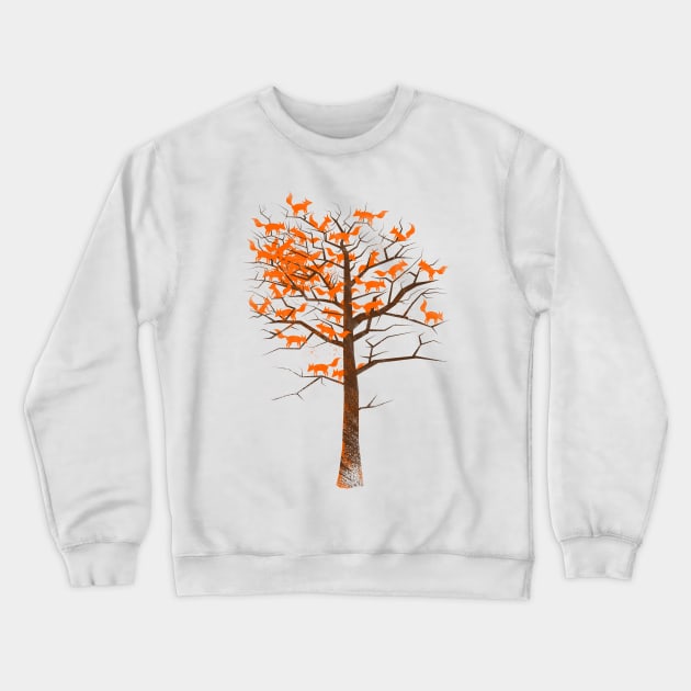 Blazing Fox Tree Crewneck Sweatshirt by 38Sunsets